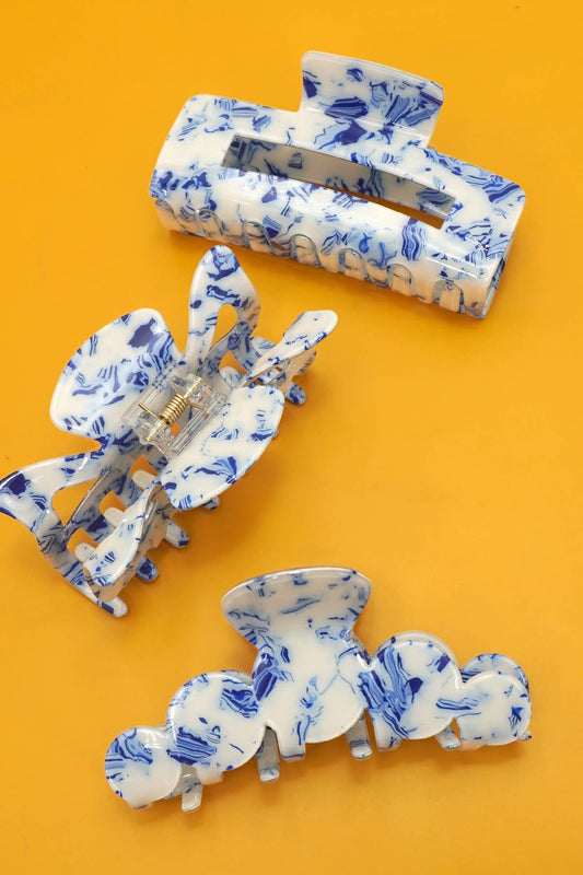 Vintage Porcelain Style Hair Claw Clip