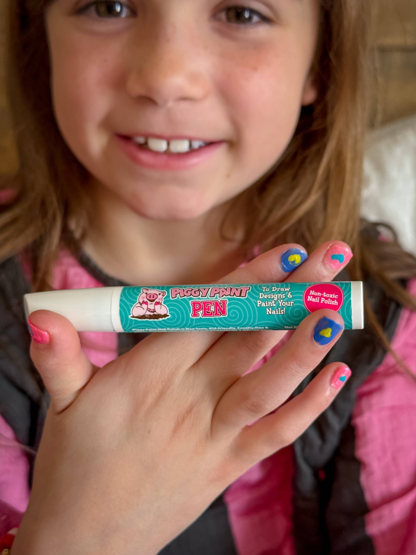 Piggy Paint - Twirly Teal Piggy Paint Pen - Kids Non-toxic Nail Polish