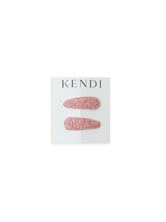 Colored Organics - KENDI Baby Hair Clips 2 Pack - Rose Floral
