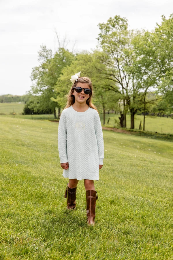 TBBC | Cassidy Comfy Crewneck Dress (Quilted) - Old Greenwich Green