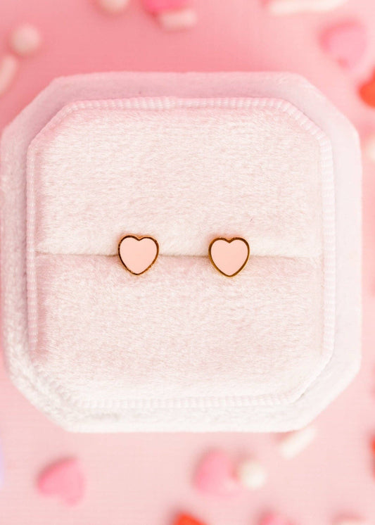 Pierced Co | Tiny Peachy Heart Stud Earrings