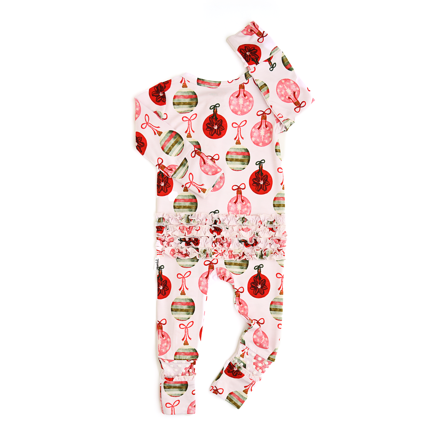 Kit Ornaments Ruffle Bamboo Zip Romper