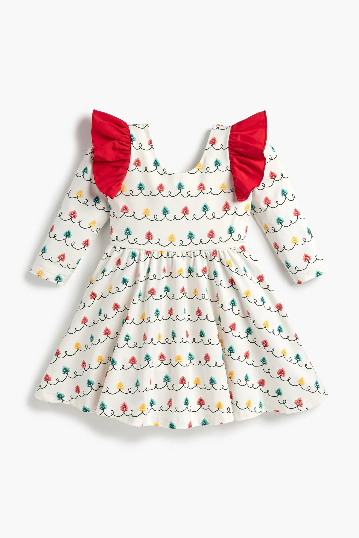 Holiday Double Ruffle Let's Dance Holiday Tree Lights Dress