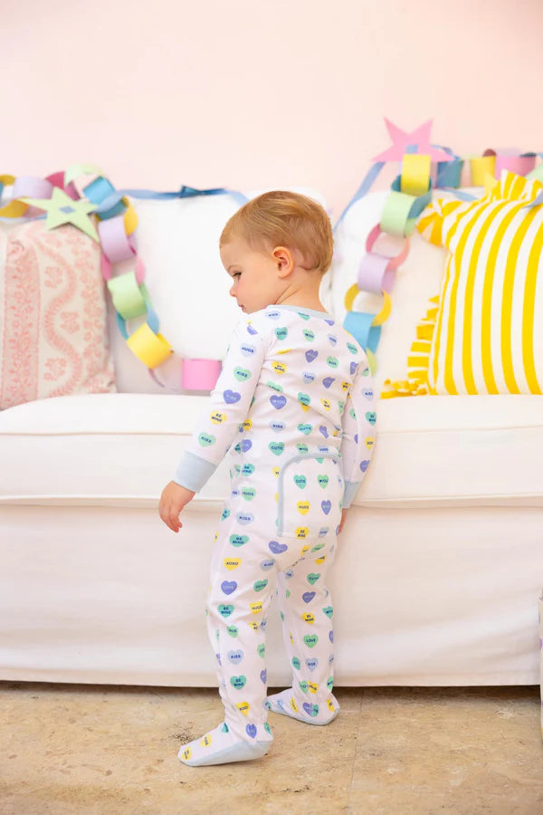 TBBC | Knox’s Night Night Footed - We Heart You (Buckhead Blue) with Buckhead Blue