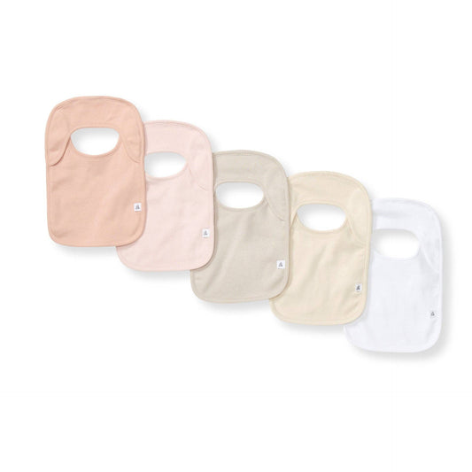 Baby Bibs 5 Pack - Pink Sand | Organic Cotton