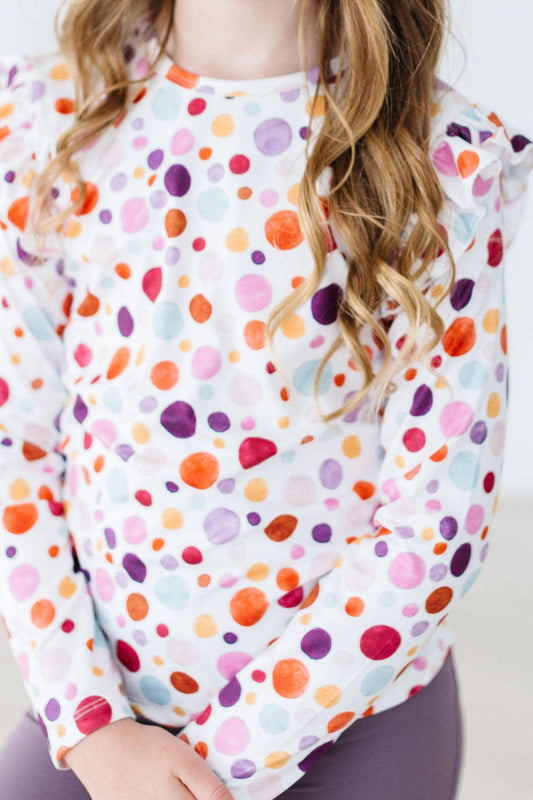 Watercolor Pebbles Ruffle Tee