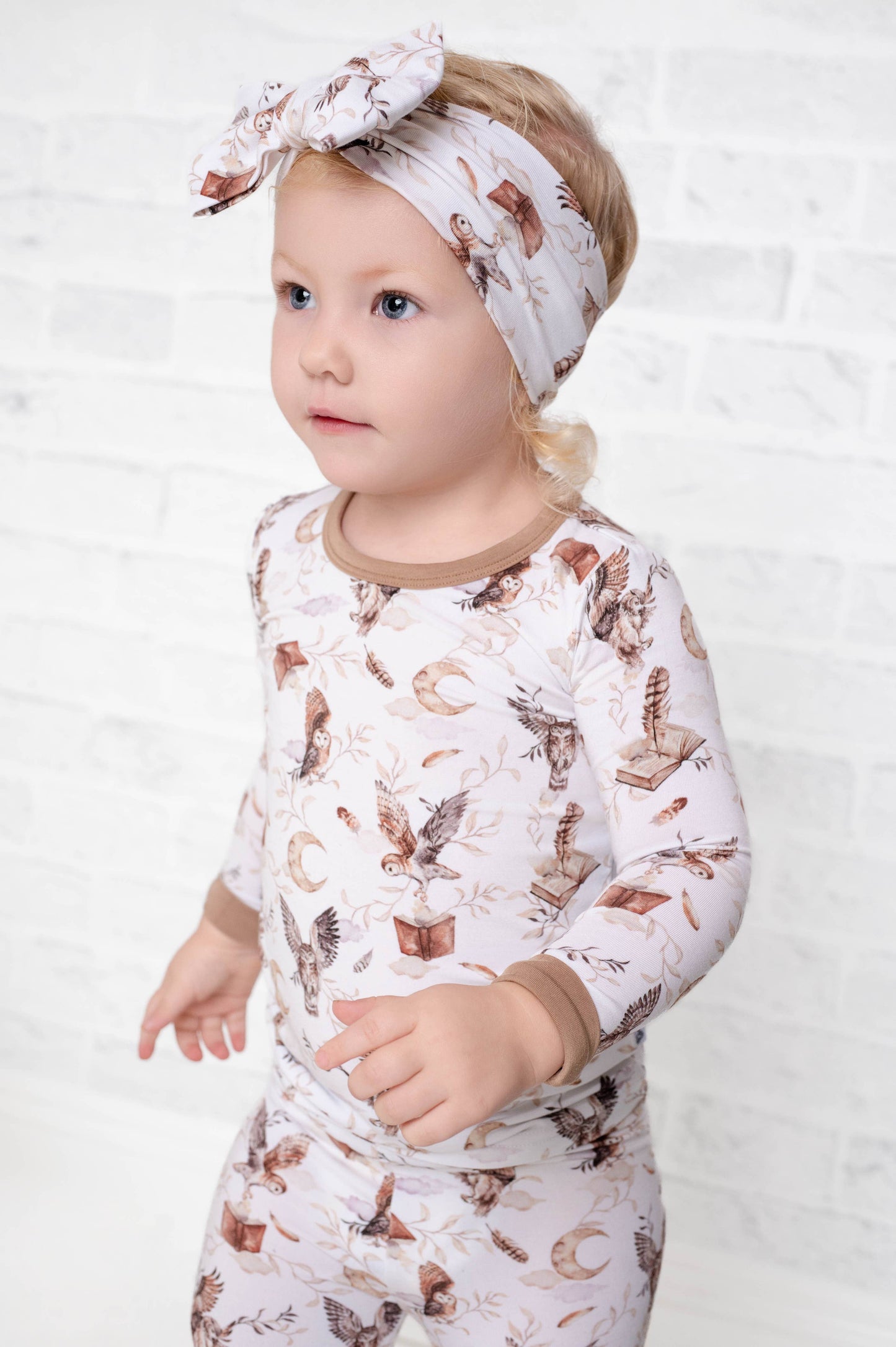 Feathers and Fables（Owl）TENCEL™ Modal Long Sleeve Kids Pajama Set