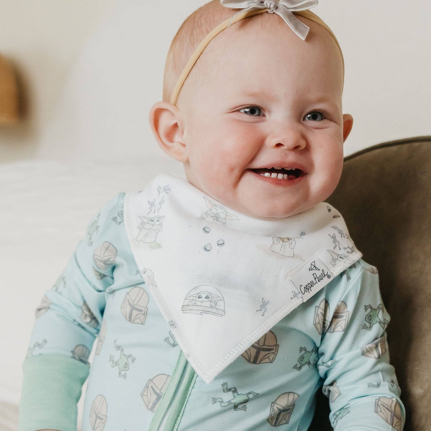 Copper Pearl | 4 Pack Baby Bandana Bibs - Star Wars Grogu