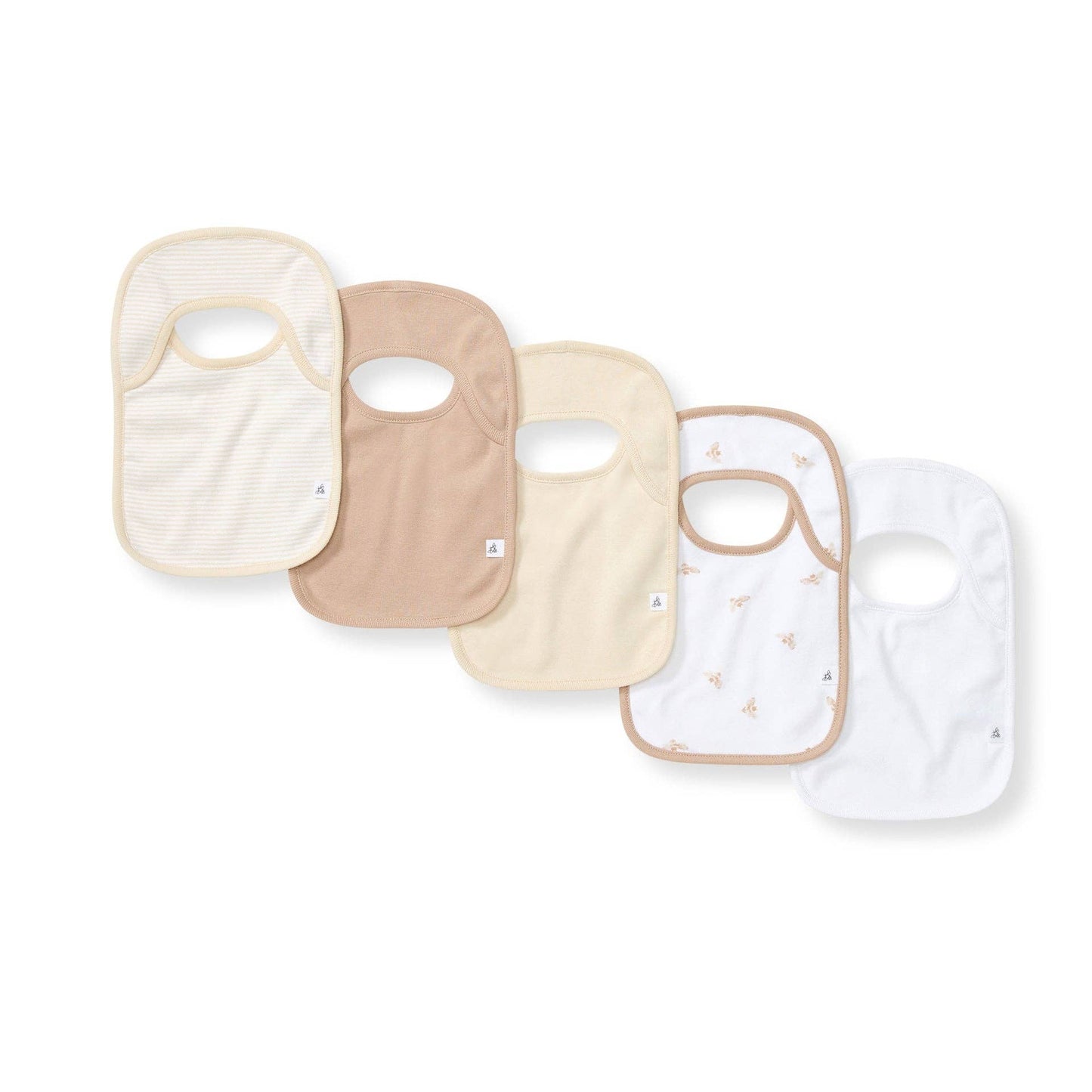 Golden Bee Lap Shoulder Bibs Set of 5 | Organic Cotton
