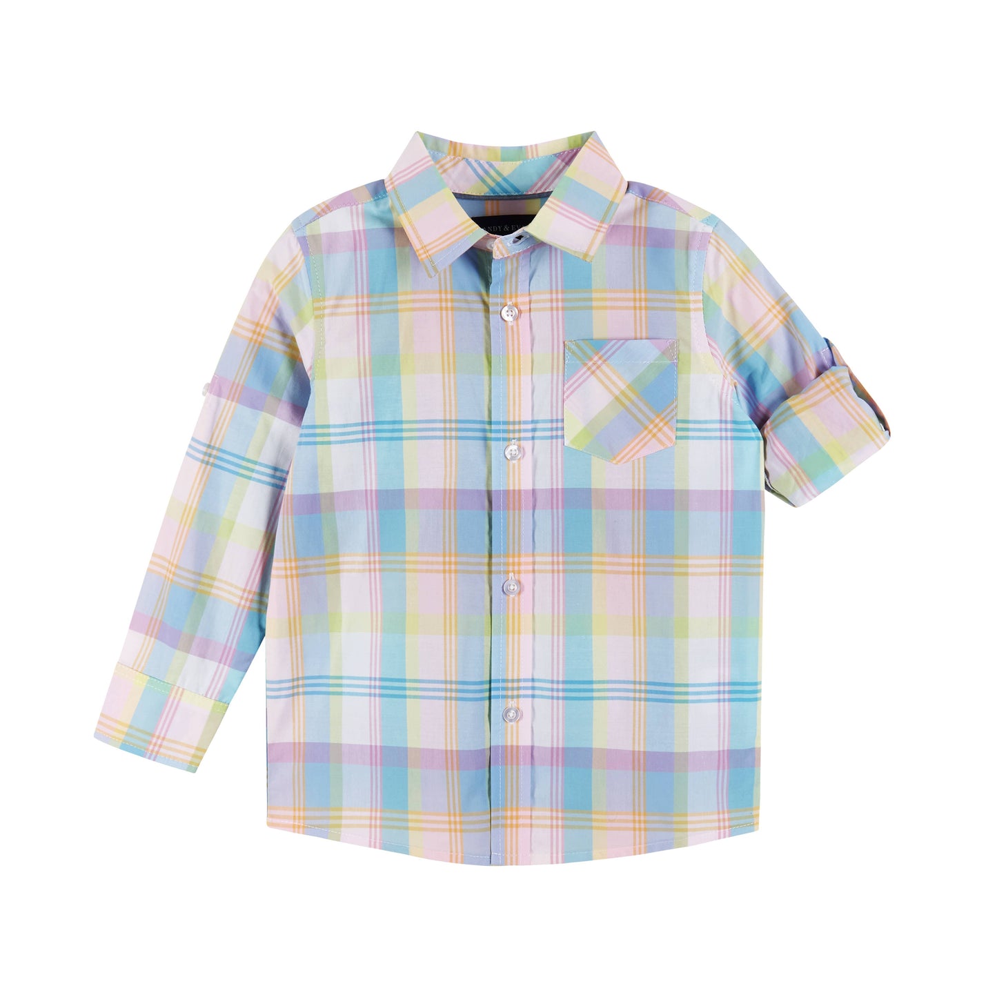 Andy & Evan -  Toddler Plaid Set - Multicolor Plaid with Grey Pants
