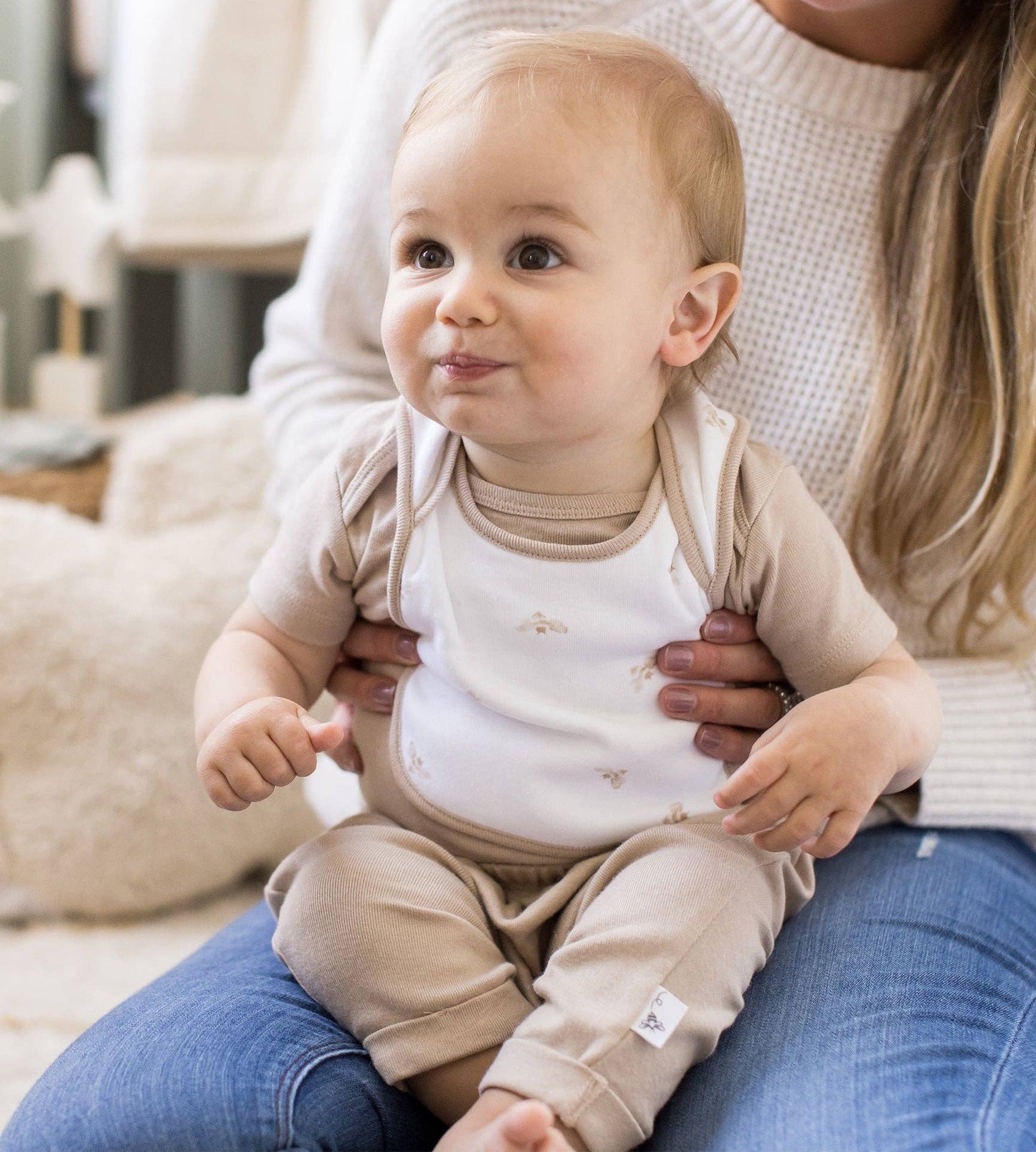 Golden Bee Lap Shoulder Bibs Set of 5 | Organic Cotton