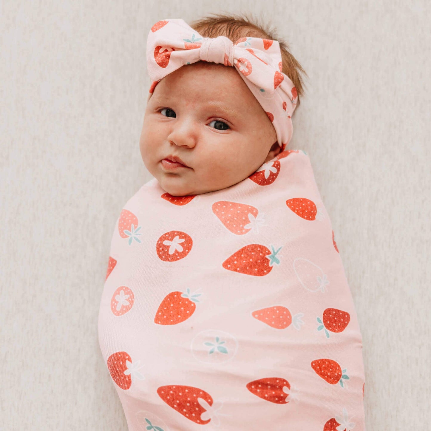 Copper Pearl | Knit Swaddle Blanket - Strawberry
