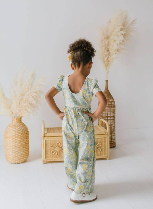 Ollie Jay | Puff Leggy Romper in Sunlit Sage