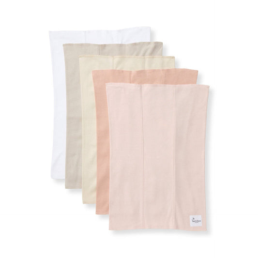 Burp Cloths 5 Pack - Pink Sand | Organic Cotton