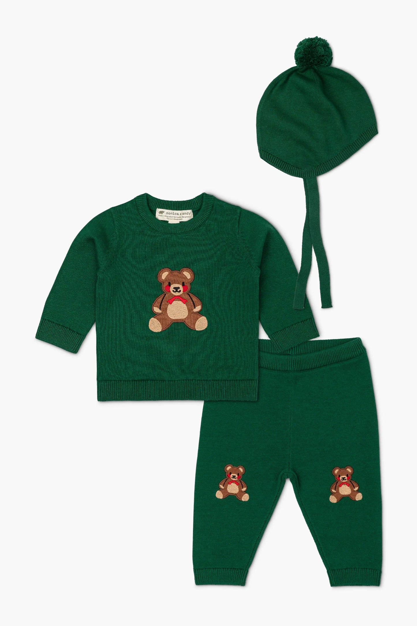 All Bundled Up Green Knit Set | 100% Organic Cotton