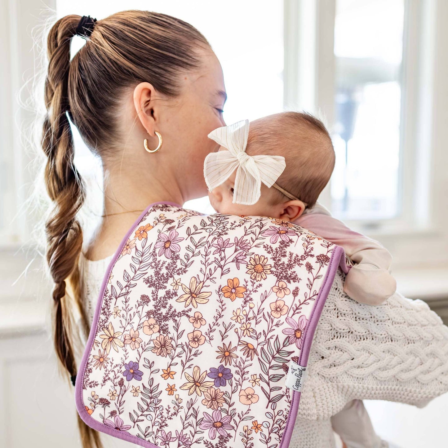Copper Pearl | 3 Pack Premium Burp Cloths - Flora