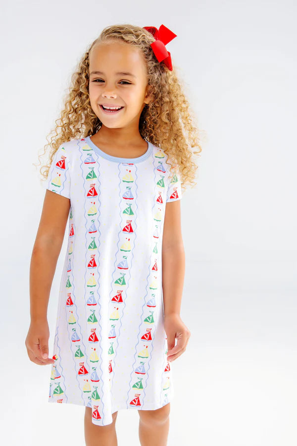 TBBC | Short Sleeve Polly Play Dress - Set Sail with Beale Street Blue