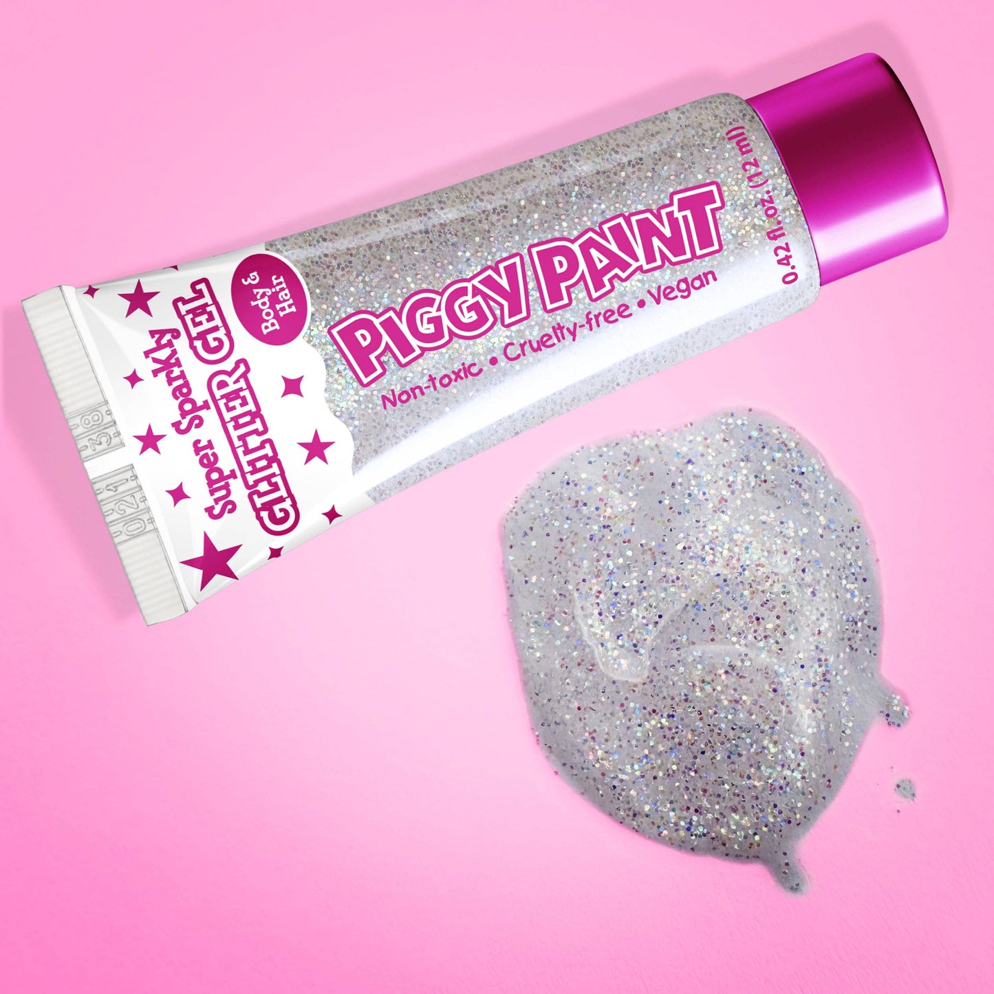 Piggy Paint - Super Sparkly Fine Glitter Gel - White