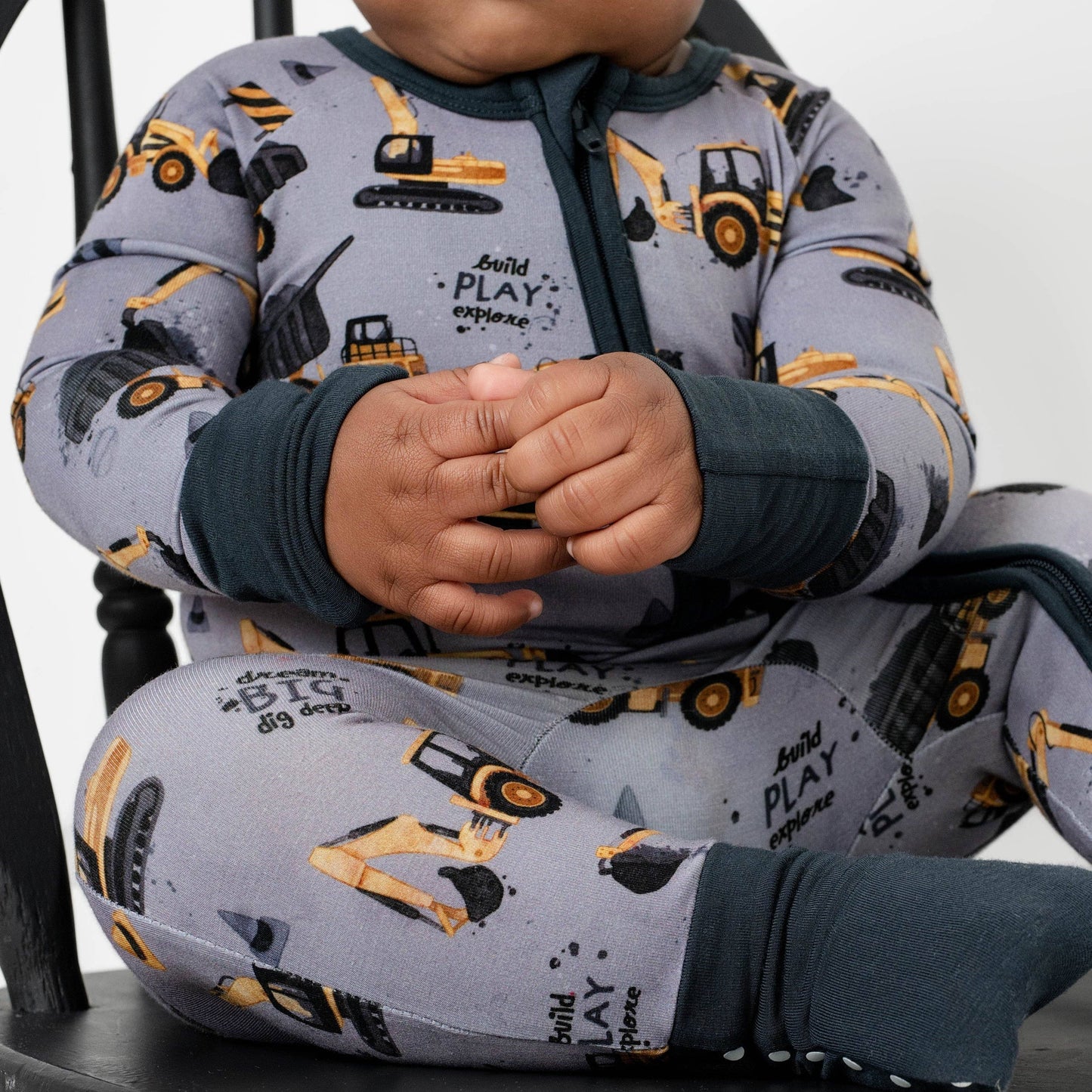 Snooze Crew Baby Bamboo Zipper Romper Pajama Set