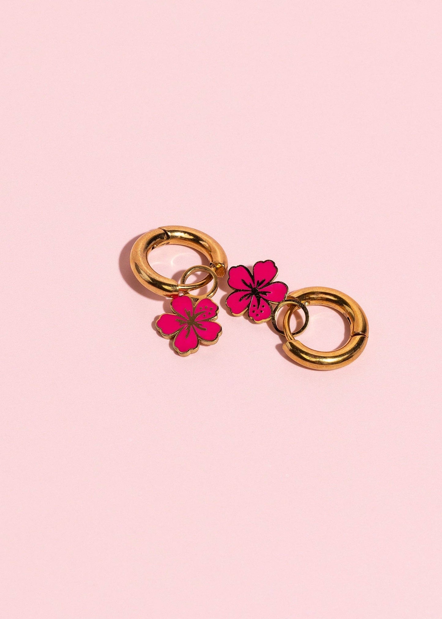 Hibiscus Flower Huggie Charm