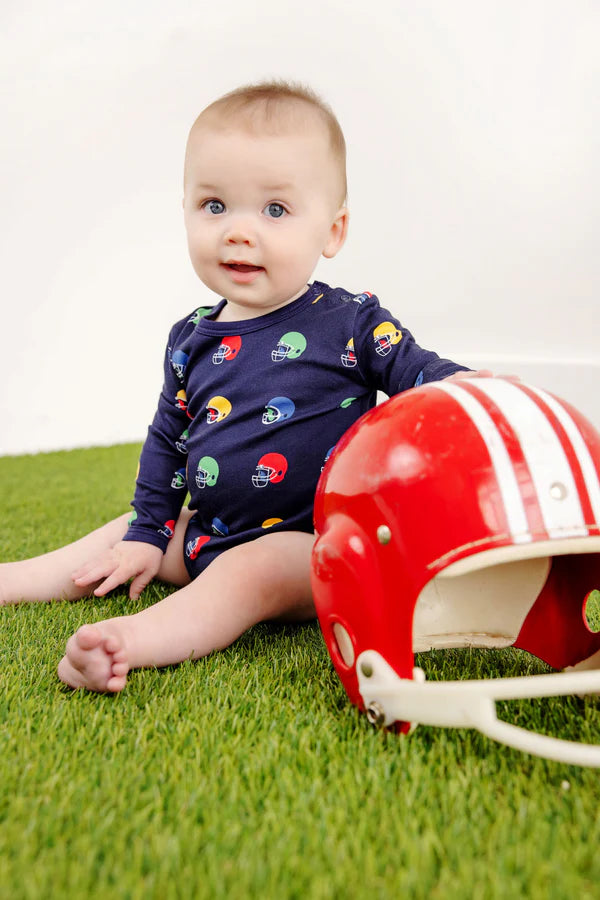 TBBC | Long Sleeve Walt Onesie - Hut! with Nantucket Navy