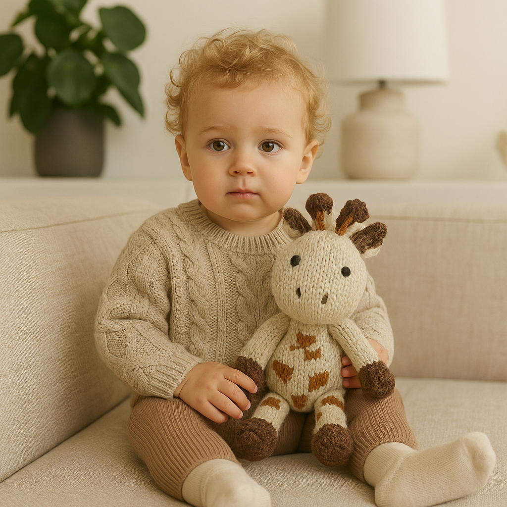 Organic Wool Knit Buddy  | Gerald the Giraffe