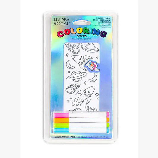 Ankle Socks - DIY Coloring Kit - Blast Off Outer Space