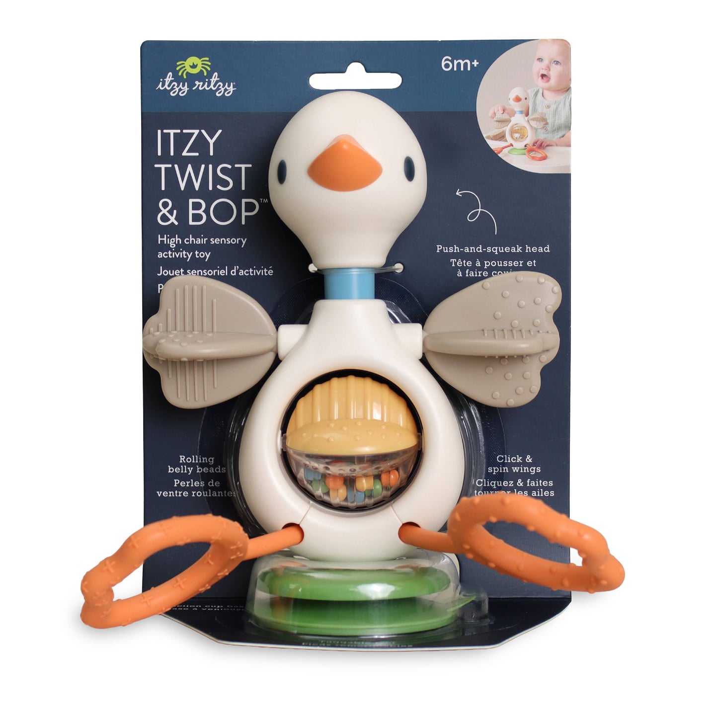 Itzy Ritzy | Itzy Twist & Bop™ - High Chair Sensory Toy Goose