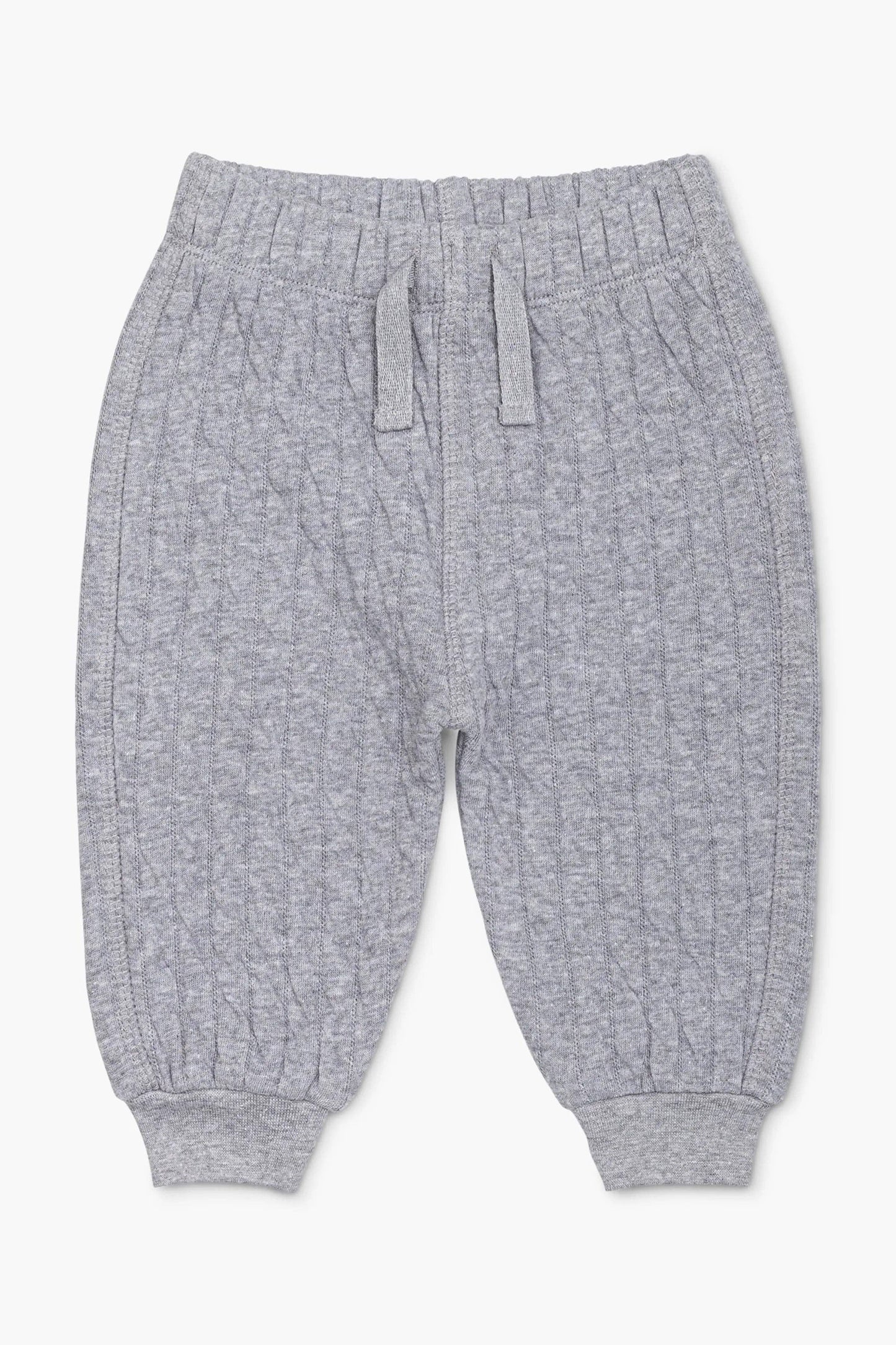 Heather Gray Quilted Sporty Sweatpants | 100% Organic Cotton