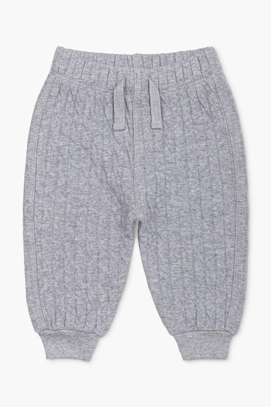 Heather Gray Quilted Sporty Sweatpants | 100% Organic Cotton