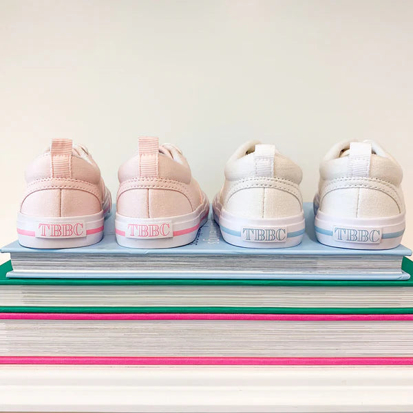 TBBC | Prep Step Sneaker - Worth Avenue White with Buckhead Blue Stripe