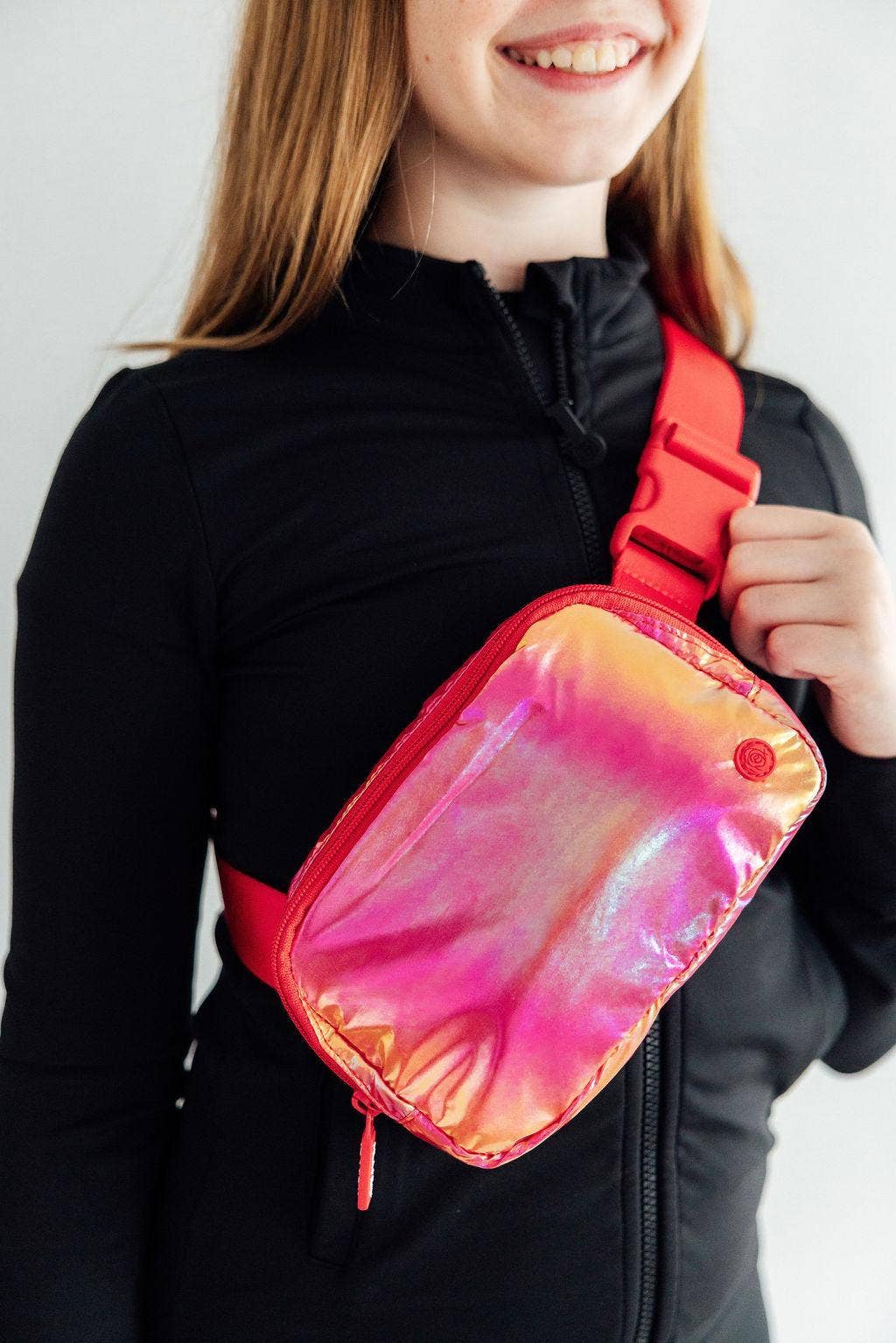 Red Iridescent Belt Bag