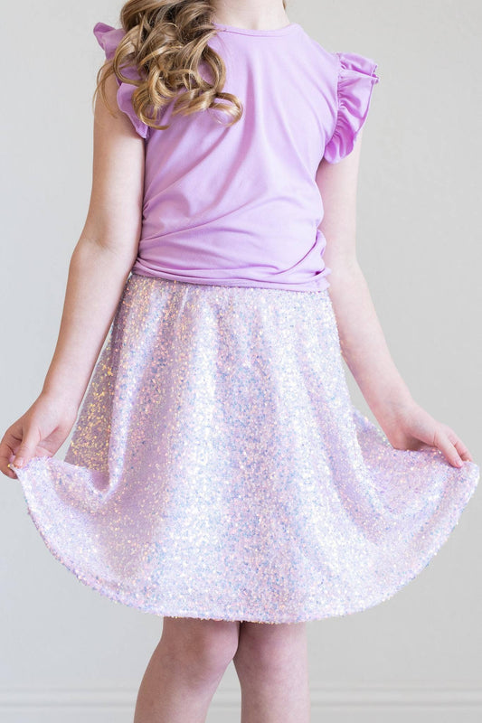 Mila & Rose - Lavender Sequin Twirl Skort