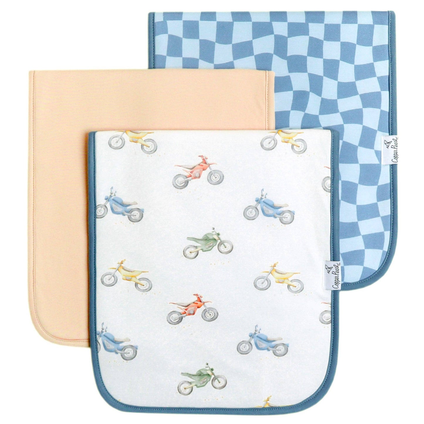 Copper Pearl | 3 Pack Premium Burp Cloths - Ryder