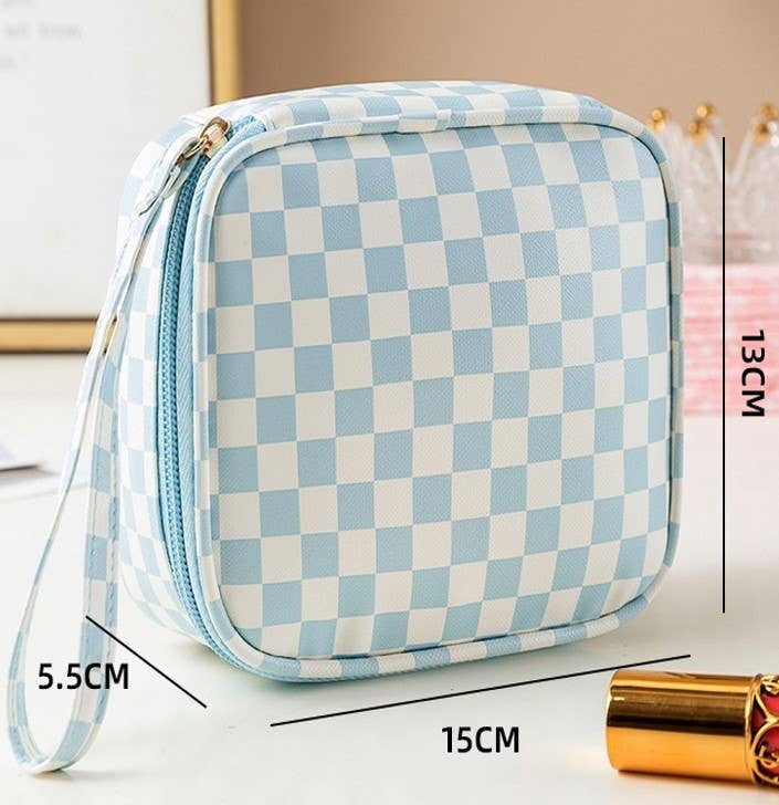 Checkered Gingham Cosmetic Pouch
