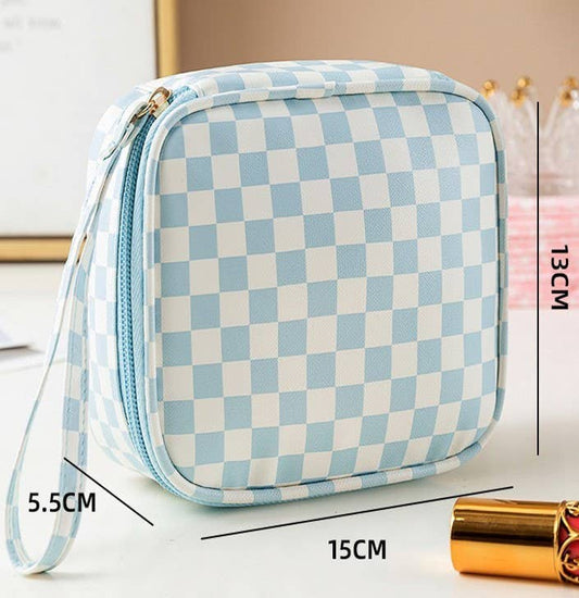 Checkered Gingham Cosmetic Pouch