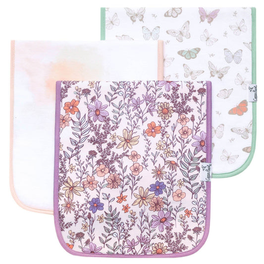 Copper Pearl | 3 Pack Premium Burp Cloths - Flora