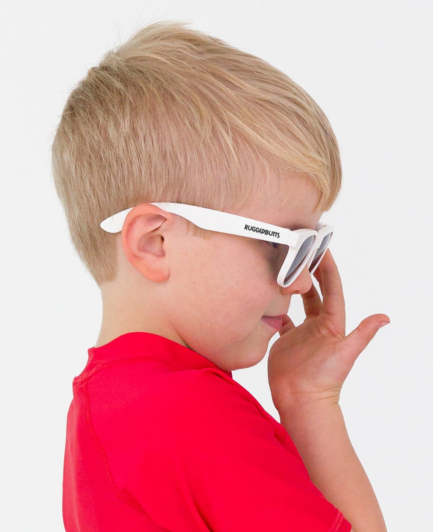 RuffleButts + RuggedButts - Kids White Sunglasses