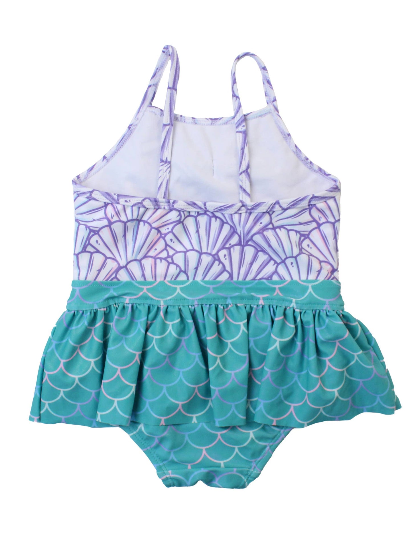 Magical Mermaid Shimmery Princess Big Bow Skirted One Piece