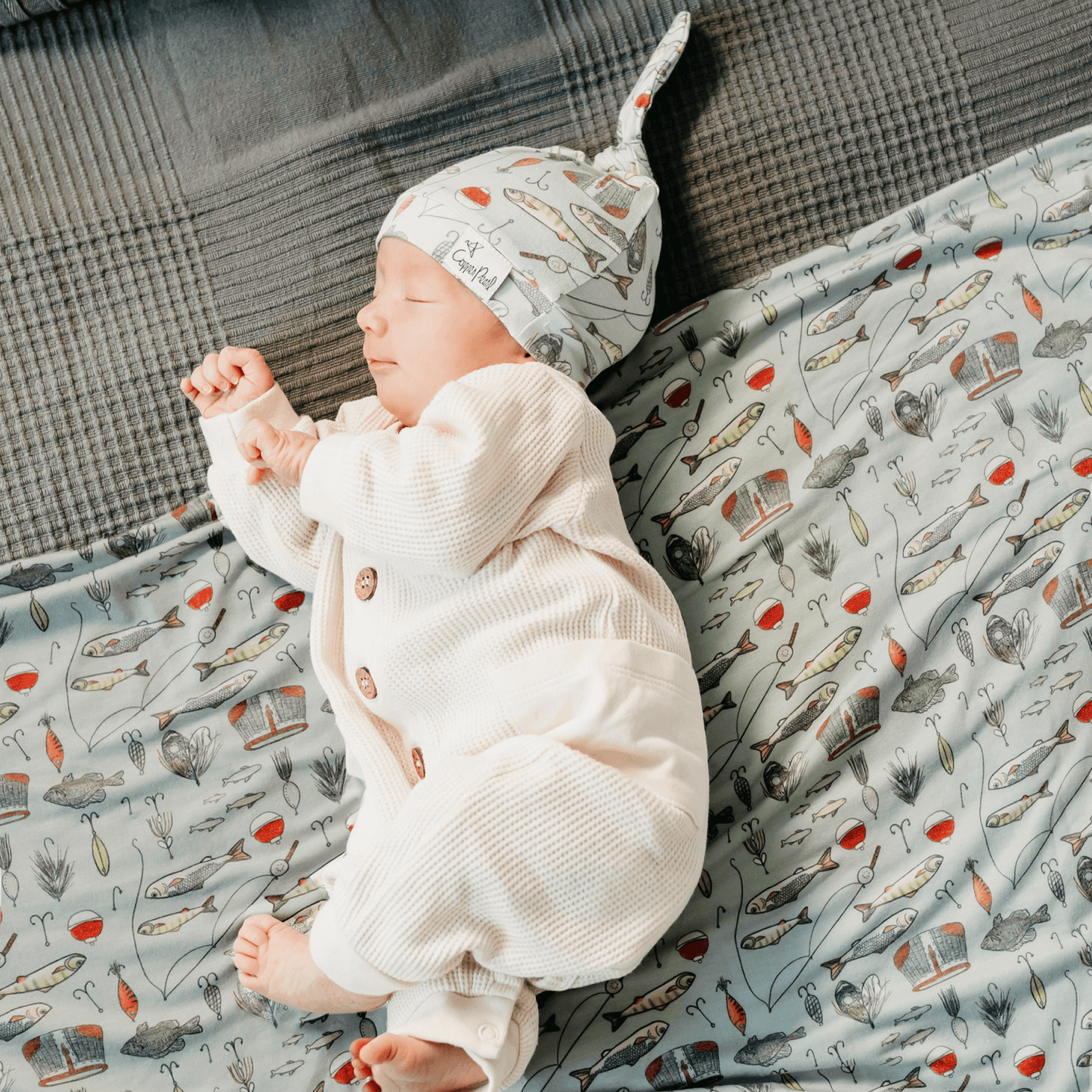 Copper Pearl | Knit Swaddle Blanket - Trout