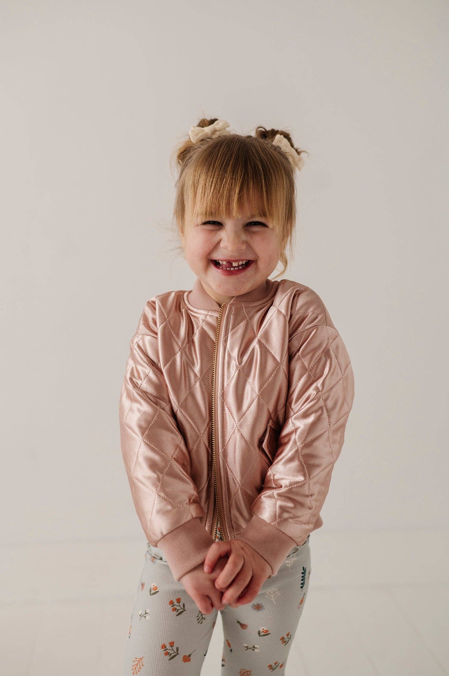 Quilted Bomber Jacket | Misty Rose