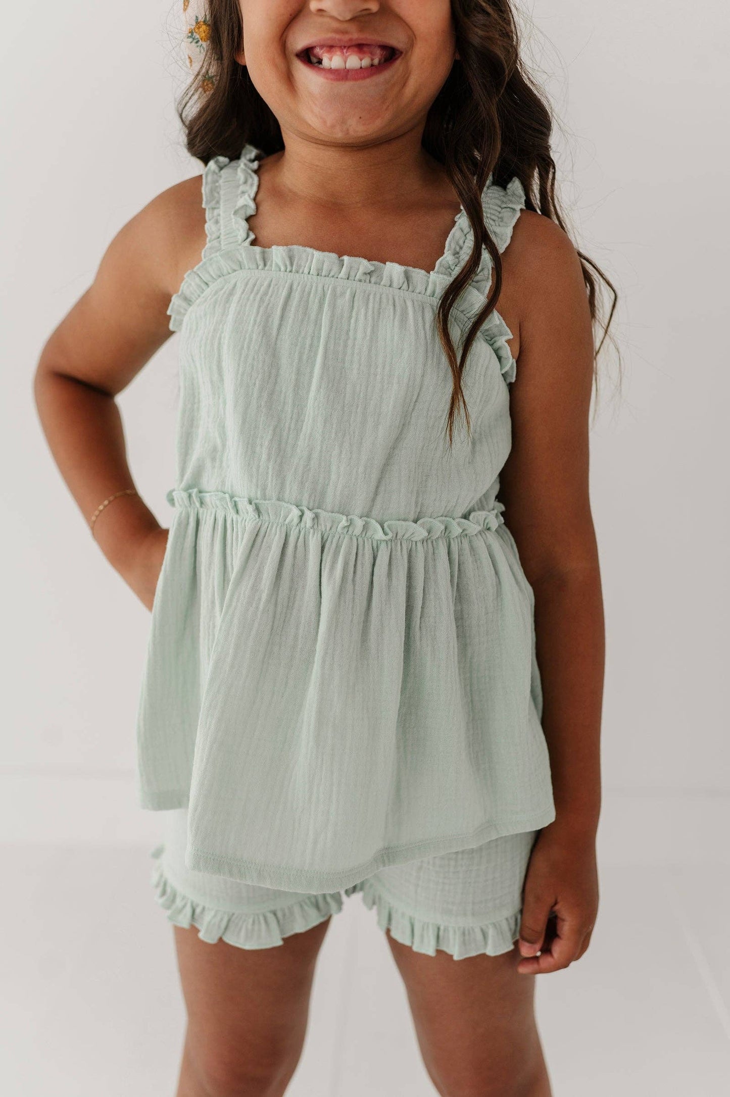 Avery & Alexander Ruffle Gauze Tank