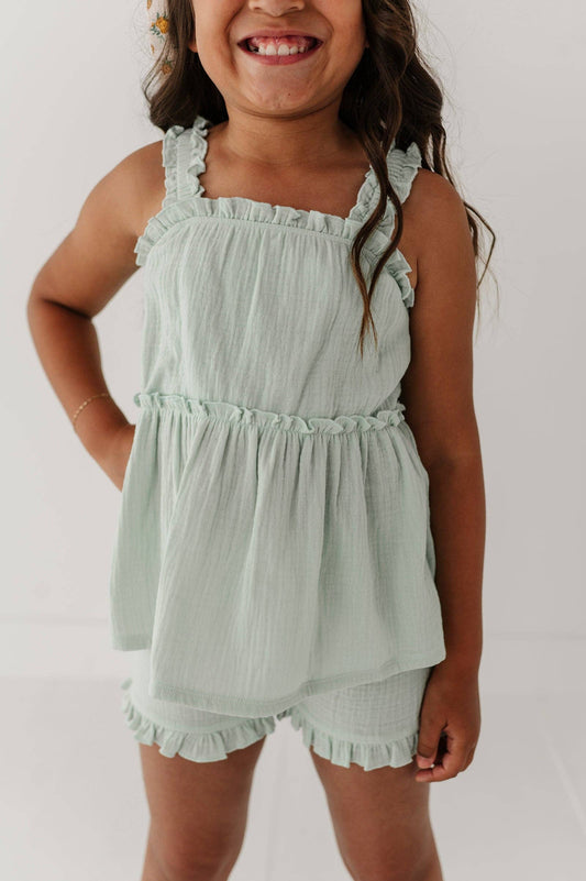 Avery & Alexander Ruffle Gauze Tank