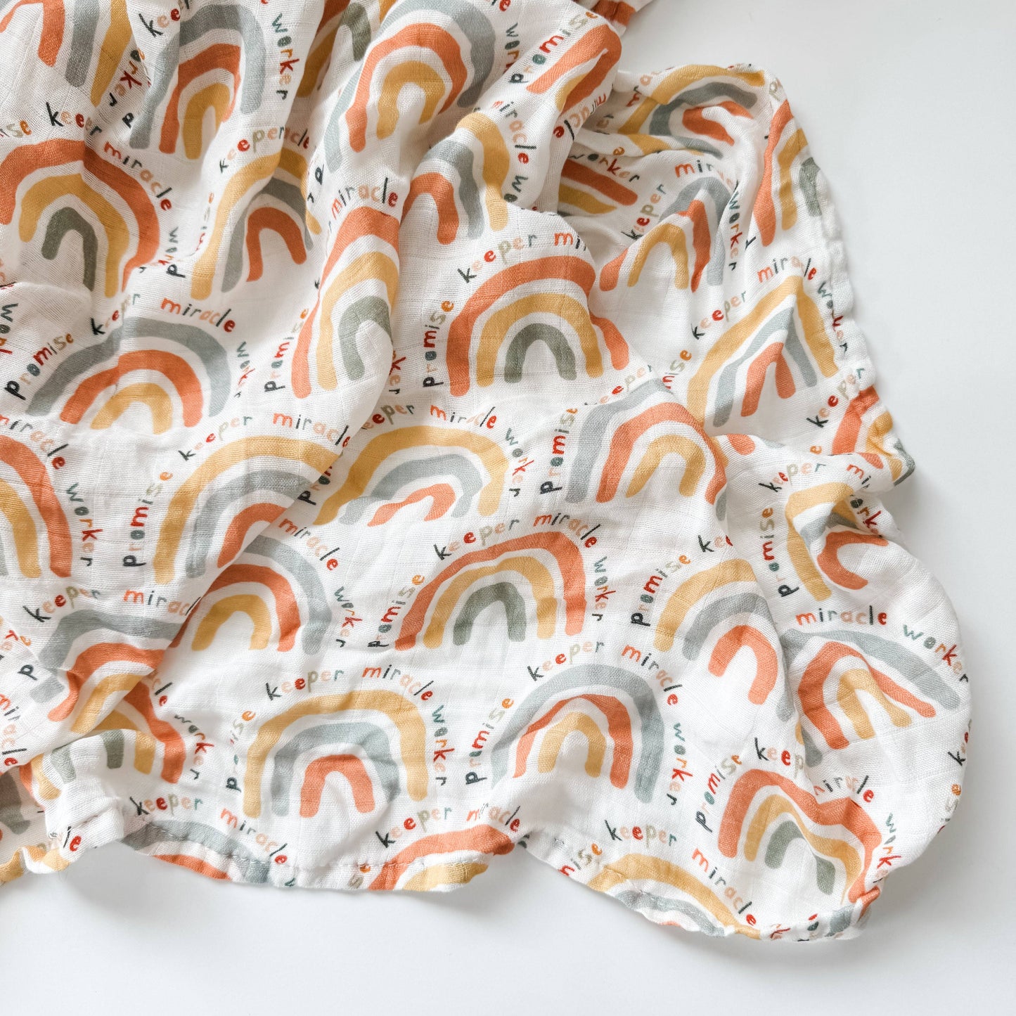 Promise Keeper Rainbows - Baby Muslin Blanket Swaddle