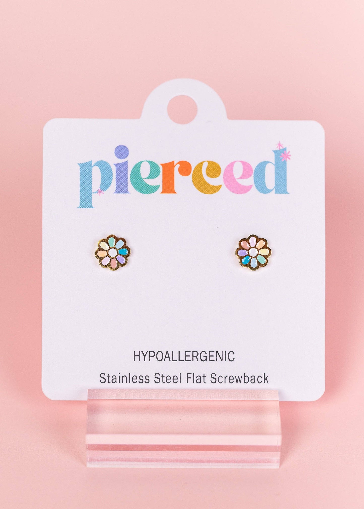 Rainbow Daisy Stud Earrings