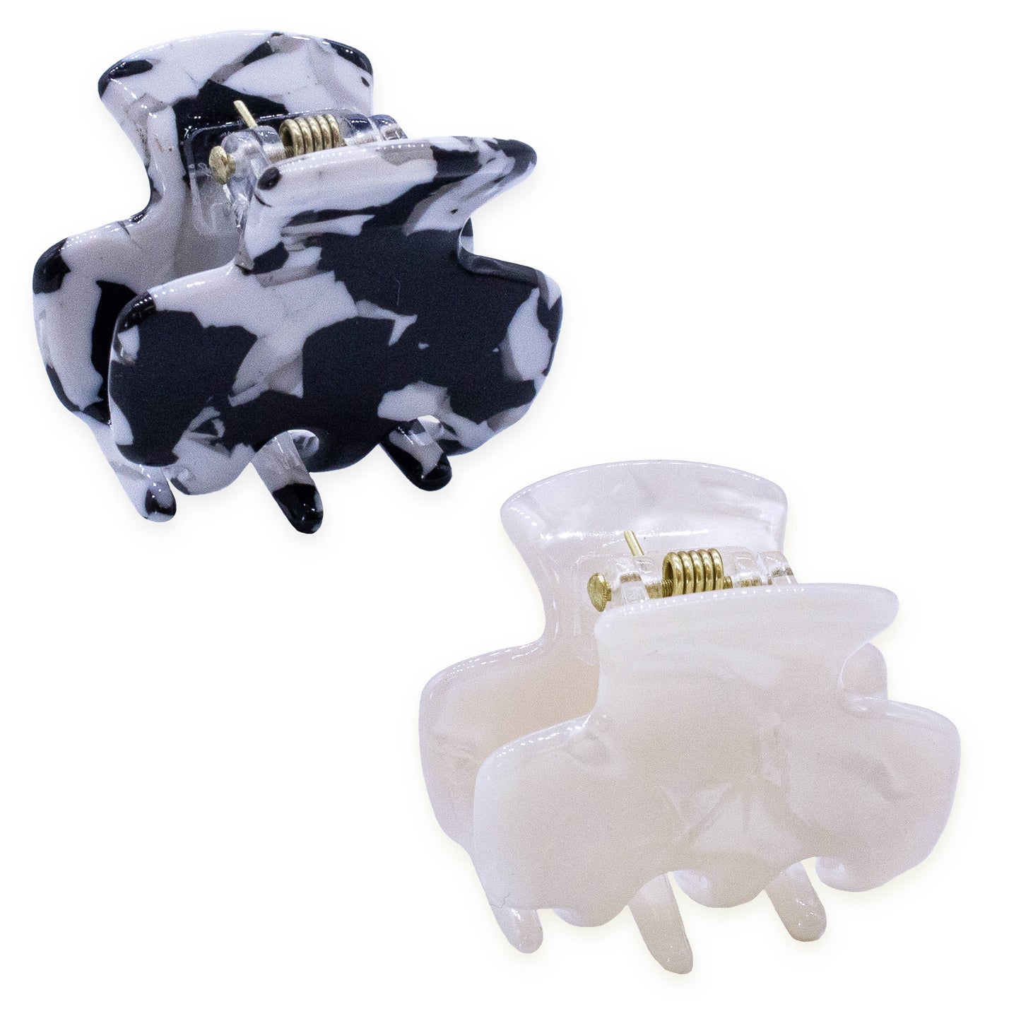 Small Tortoise Shell Hair Claw Clips - 2 Pack
