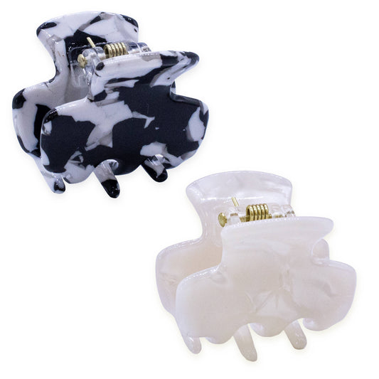 Small Tortoise Shell Hair Claw Clips - 2 Pack
