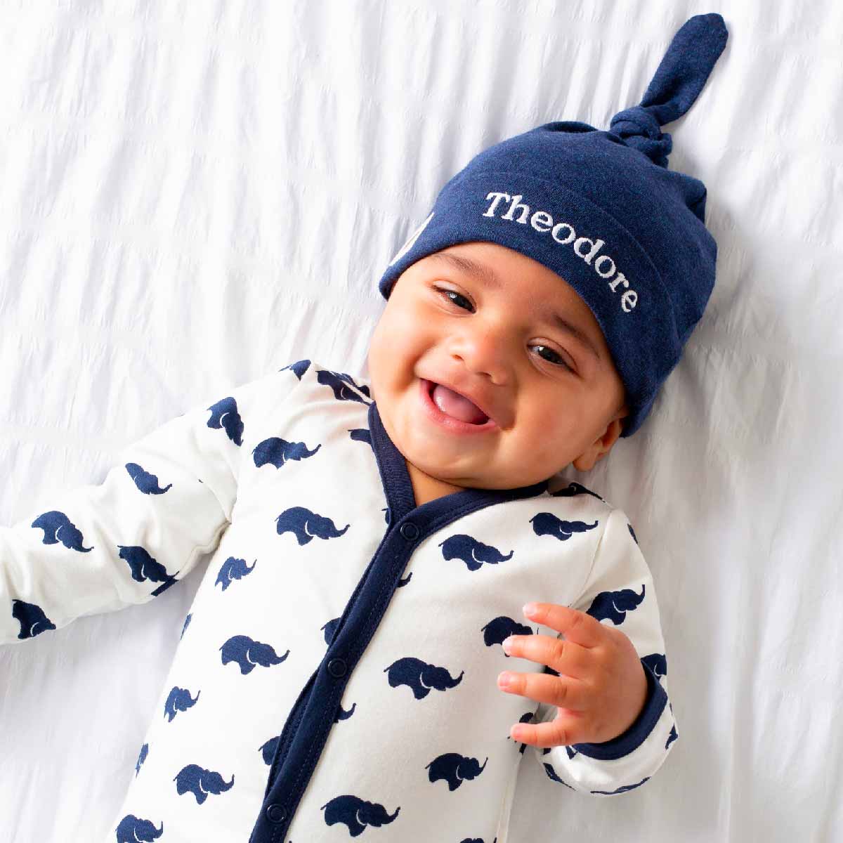 Navy Blue Heather Knot Hat | 100% Organic Cotton