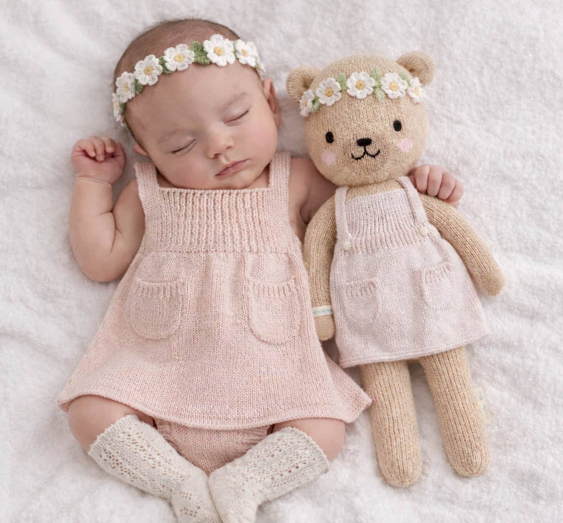 Olivia Knitted Newborn Dress - 4pc Set