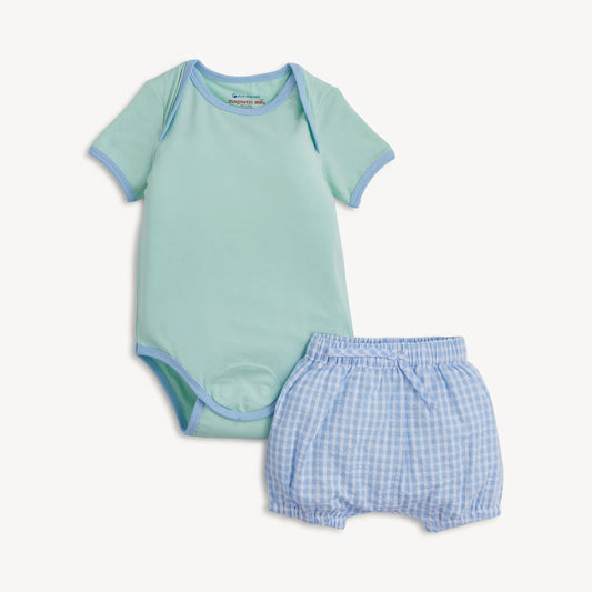 Magnetic Me | Magnetic Bodysuit & Bloomer Set - Colorblock Aloe
